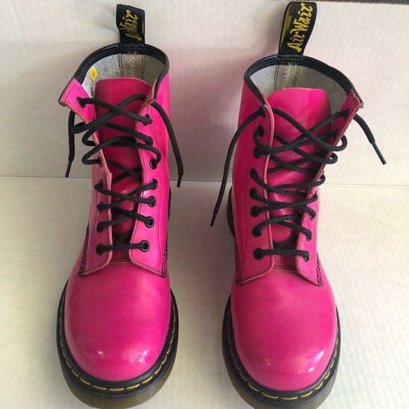 Dr. Martens Shoes - Dr. Marten 1460 Hot Pink Patent Lamper Boots